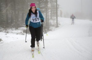 Tävlande i Sundsvallsklassikerns skidlopp Södra Berget runt den 5 februari 2017 i Sundsvall.
